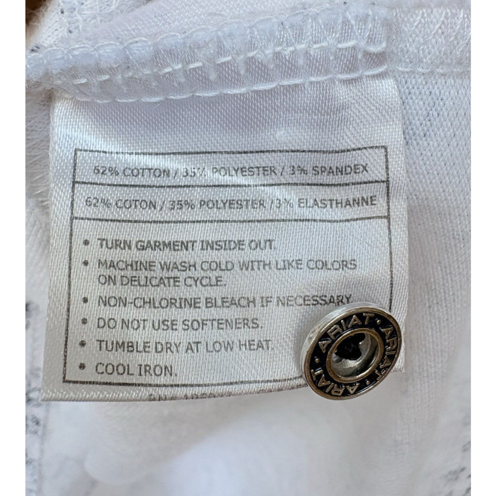 Ariat Sleeveless Polo Shirt Fox Print Cotton Blend White Navy Equestrian Golf L - Picture 8 of 10